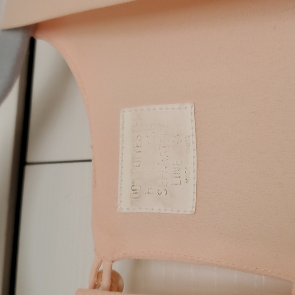 In the Mood vintage 1980s peach crepe midi dress with pleated skirt size 12 euc - Picture 5 of 8